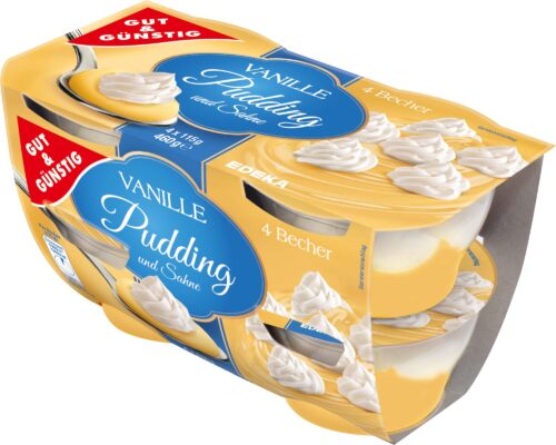 Gut & Günstig Vanillepudding und Sahne 4x115g