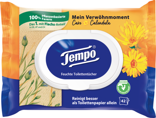 Tempo Mein Verwöhnmoment feuchtes Toilettenpapier Care Calendula 42 Blatt