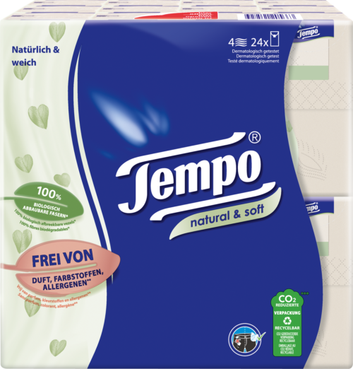 Tempo Taschentücher Natural & Soft 24x9ST