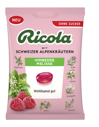 Ricola Himbeere Melisse ohne Zucker 75g
