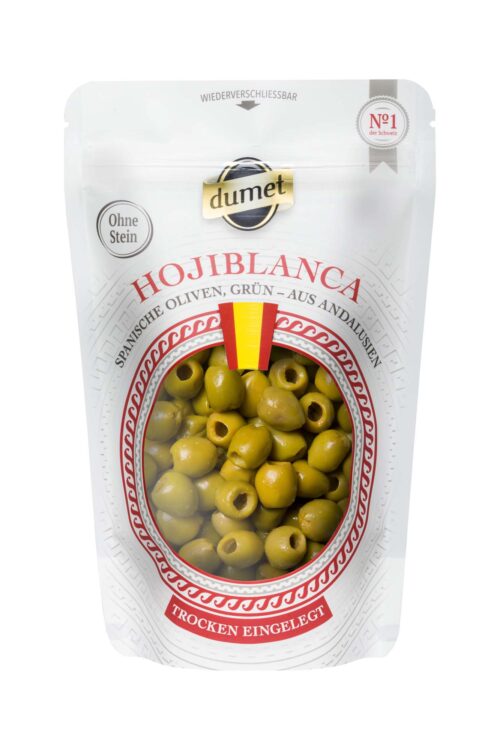 Dumet Hojiblanca Oliven grün ohne Stein 150g
