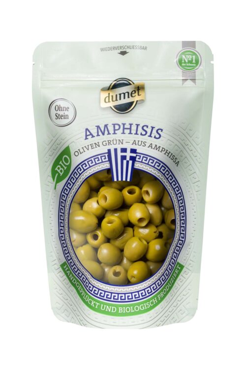 Dumet Amphisis grüne Bio Oliven 270g