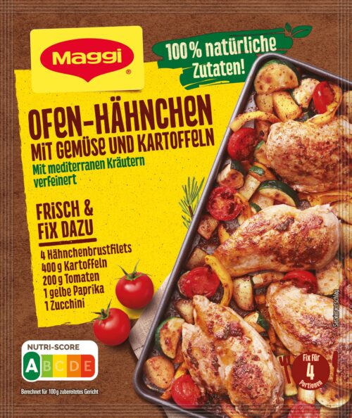 7613035761889 Maggi Fix Ofen-Hähnchen mit Gemüse und Kartoffeln 27g