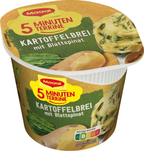 7613037639629 Maggi 5 Minuten Terrine Kartoffelbrei mit Blattspinat 47g