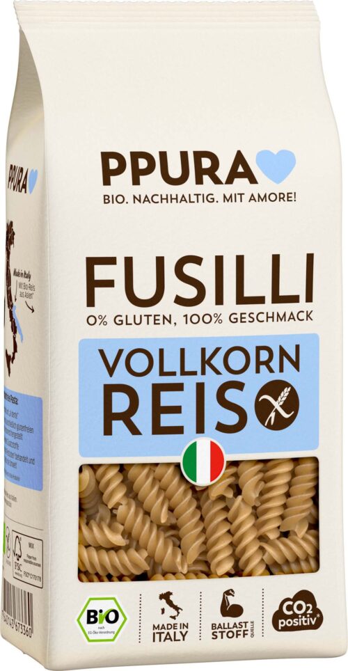 PPura Bio Fusilli Vollkorn Reis glutenfrei 400g