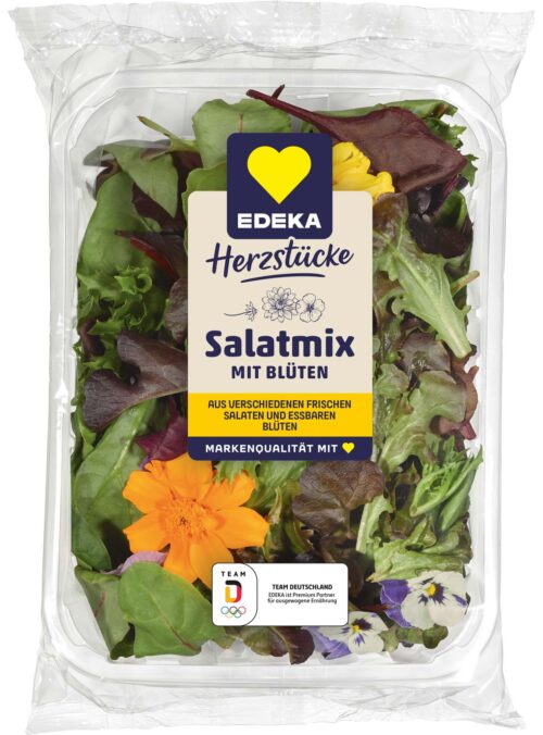 EDEKA Herzstücke Pflücksalat Salat-Mix mit Blüten 100g
