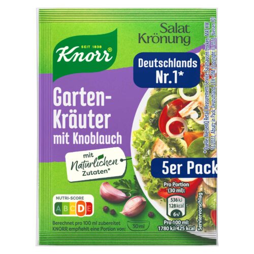 Knorr Salat-Krönung Garten-Kräuter mit Knoblauch 5x8g