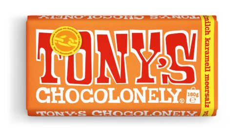 Tony's Chocolonely Vollmilchschokolade 32% Karamell Meersalz 180g