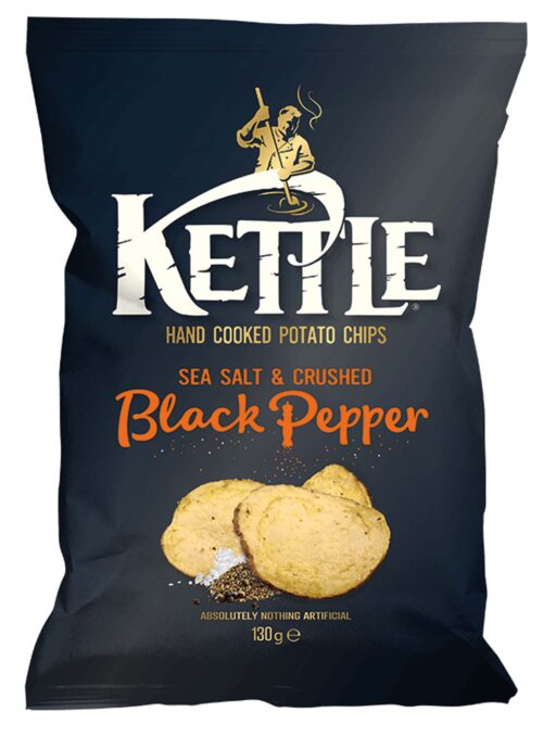 Kettle Chips Sea Salt & Crushed Black Pepper 130g