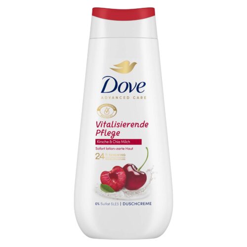 Dove Duschcreme Advanced Care Vitalisierende Pflege, Kirsche & Chia Milch 225ml