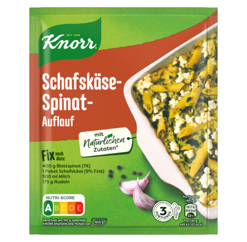Knorr Fix Schafskäse Spinat Auflauf 30g