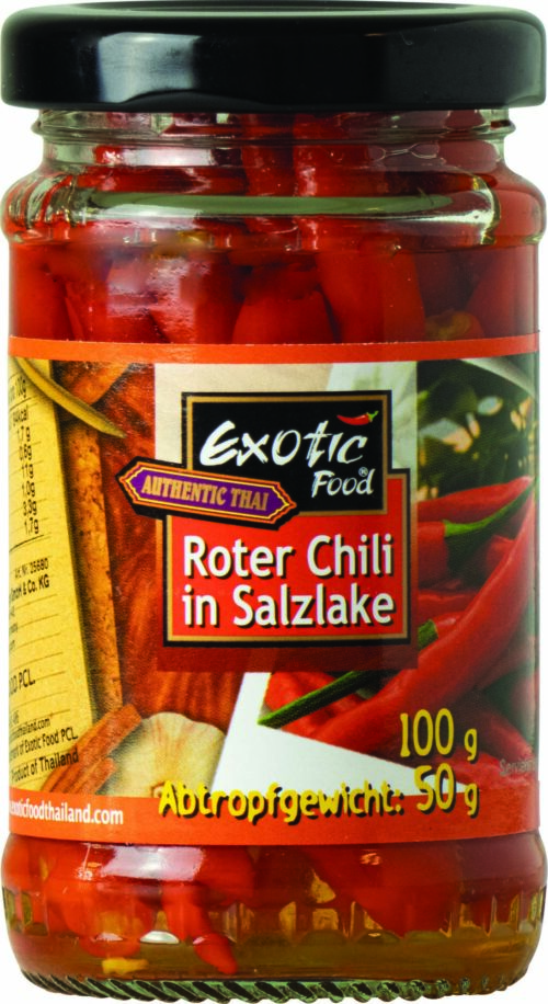 Exotic Food Roter Chili in Salzlake 100g