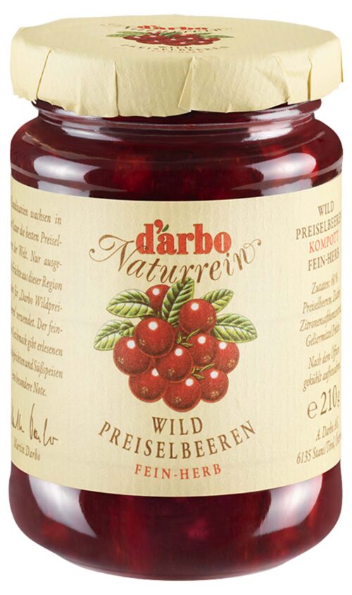 d'arbo Naturrein Wildpreisbeeren Kompott 210g