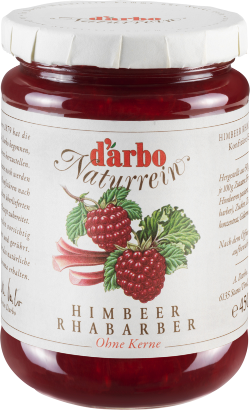 d'arbo Naturrein Himbeere Rhabarber 450g