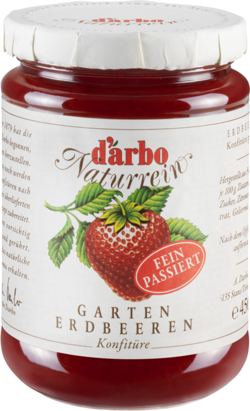 d'arbo Naturrein Gartenerdbeeren passiert 450g